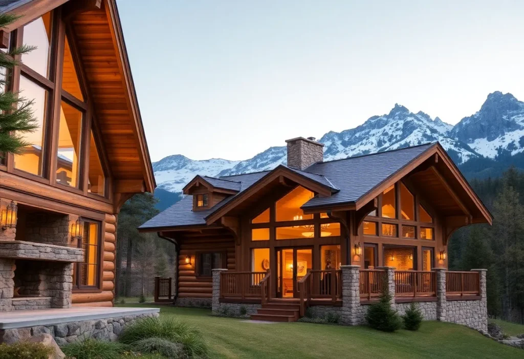 Cabins in Tennessee - A rustic wooden cabin nestled among vibrant green trees, evoking warmth and tranquility with its inviting atmosphere and natural beauty.