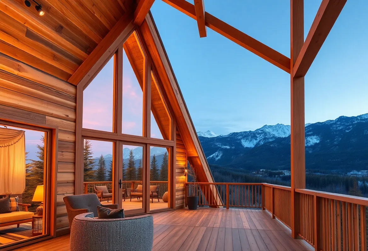 Cozy A-Frame Cabins nestled in a serene forest setting.