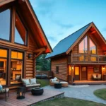 Warm wooden textures, soft earthy tones, and inviting views create a serene atmosphere for family bonding in budget-friendly cabins.