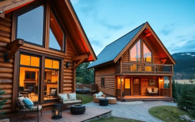 Warm wooden textures, soft earthy tones, and inviting views create a serene atmosphere for family bonding in budget-friendly cabins.