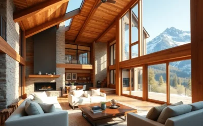 Cheap Cabin Rentals - The warm wooden cabin exudes rustic charm, surrounded by vibrant green pines and a breathtaking blue sky, inviting tranquility.