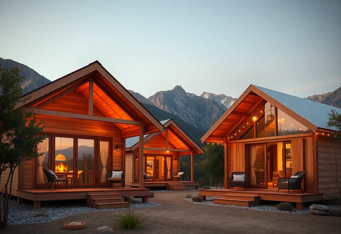 Cozy glamping cabins nestled in the trees of California
