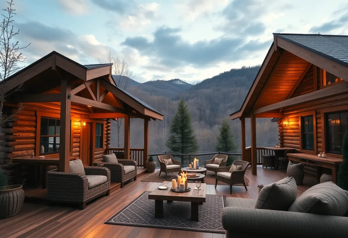 Cozy cabins in Tennessee surrounded by lush green trees