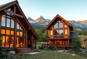 Cabins in Colorado - Warm wooden textures and vibrant greenery create a serene escape. Experience the crisp mountain air and stunning Colorado landscapes.