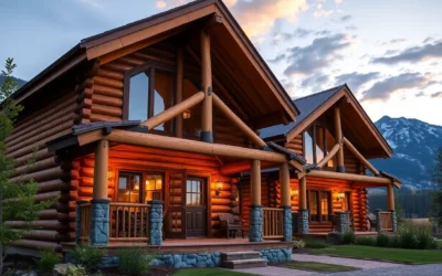 Yellowstone Cabins - Warm wooden cabins surrounded by lush greenery and vibrant wildflowers, inviting relaxation and adventure in Yellowstone's breathtaking landscape.