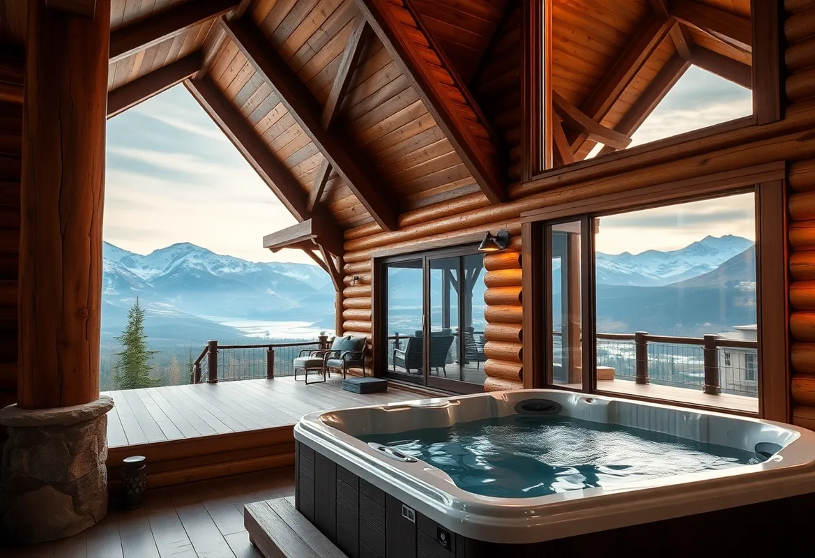 Mountain View Cabins featuring luxurious hot tubs and stunning scenery.