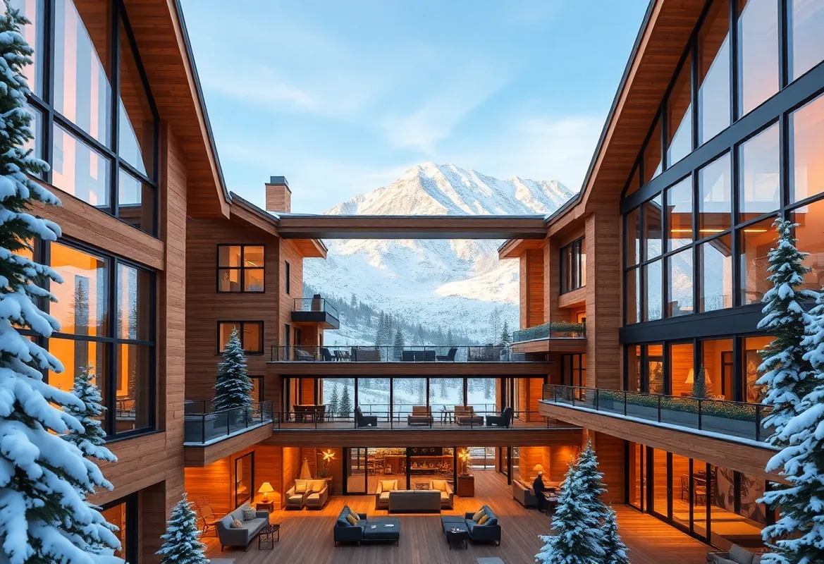 Mountain View Cabins with ski-in/ski-out access in winter.