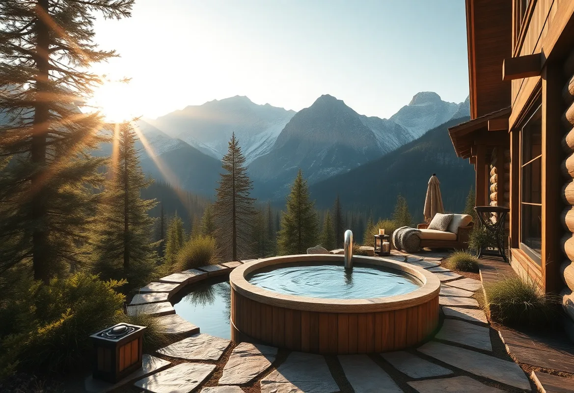 Luxury Treehouse Cabins with a hot tub surrounded by nature