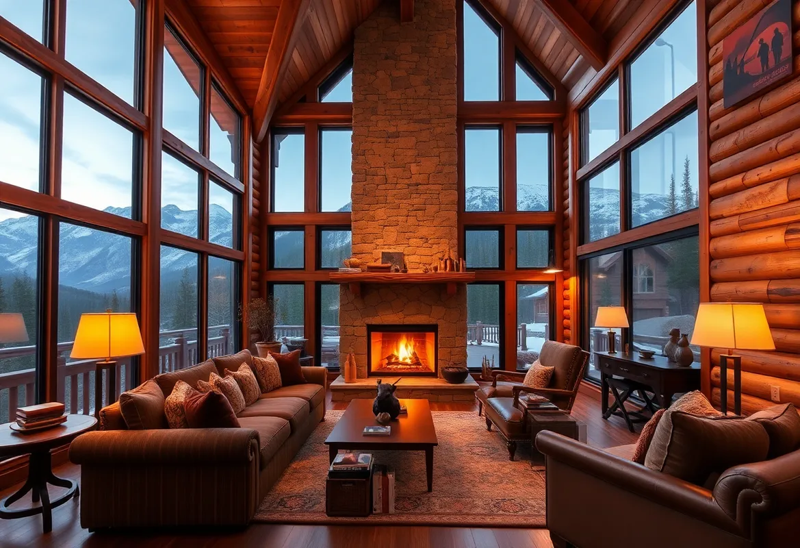 Crafting Unforgettable Cabin Escapes Cozy Luxury Cabins nestled in a serene forest setting.