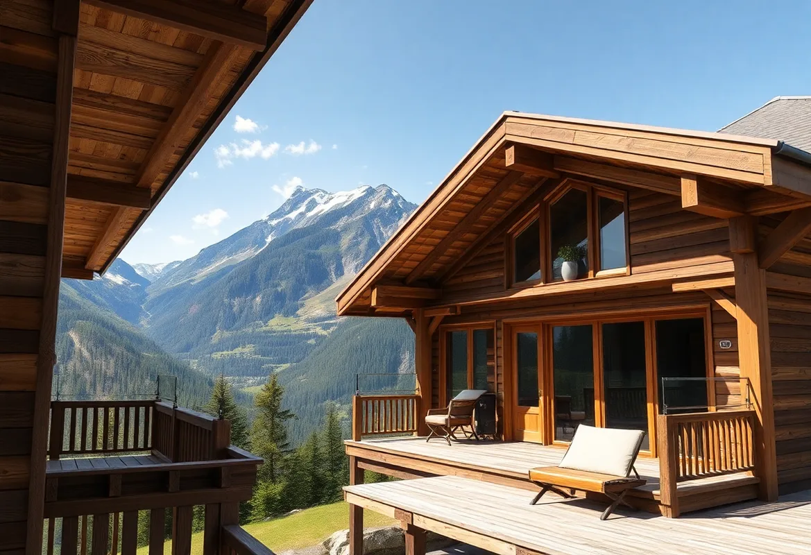 Luxury Glamping tents set against a stunning mountain backdrop.