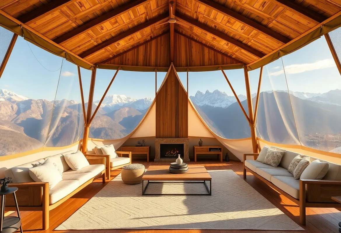 Glamping vs Cabin Stay: luxurious tent with stylish furnishings