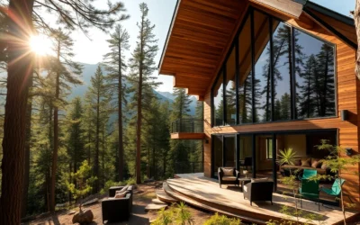 Forest Glamping - Rich greens envelop the tent, with soft earth tones and dappled sunlight creating a serene, inviting atmosphere for relaxation.