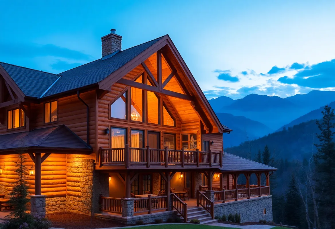 Large Cabin Rentals in Gatlinburg surrounded by lush green trees
