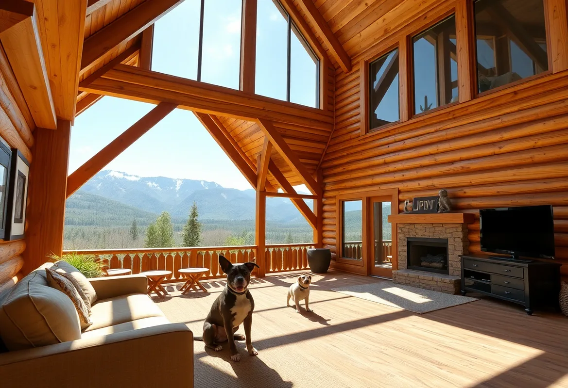 Cozy Pet-Friendly Cabin Rentals nestled in beautiful scenic landscapes.