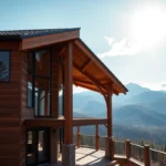 Large Cabin Rentals - Warm wooden textures and vibrant greenery create a tranquil, inviting atmosphere in the breathtaking Smoky Mountains.