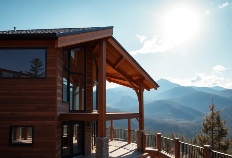 Large Cabin Rentals - Warm wooden textures and vibrant greenery create a tranquil, inviting atmosphere in the breathtaking Smoky Mountains.