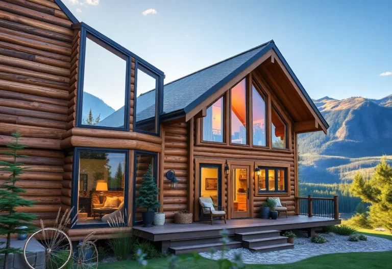 Pet-Friendly Cabin Rentals - Warm wooden tones and soft fabrics create a welcoming vibe, surrounded by lush greenery and serene mountain views.