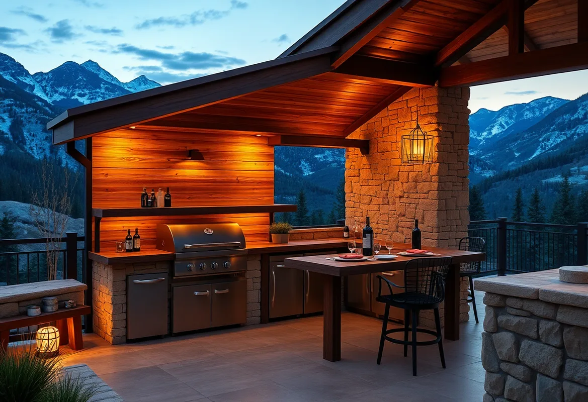 Cozy romantic cabins with hot tubs and charcoal grilling setup