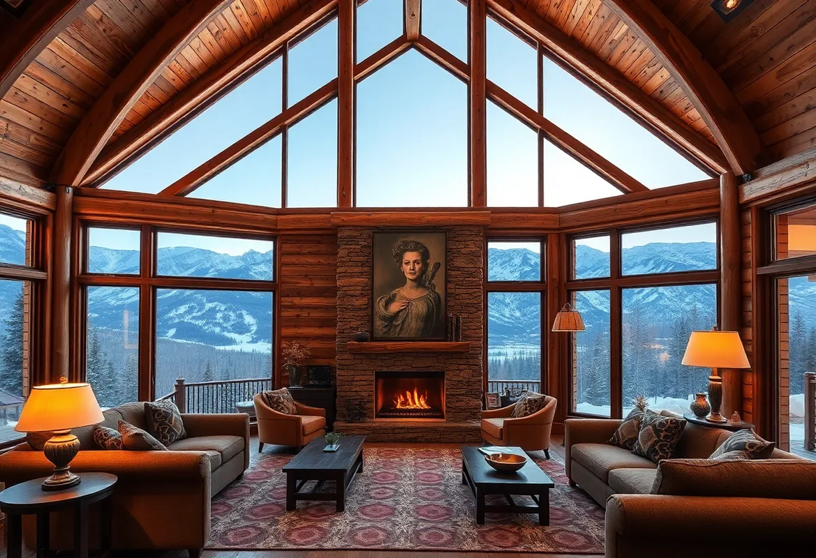 Cozy interior of a Luxury Cabin Resorts for relaxation