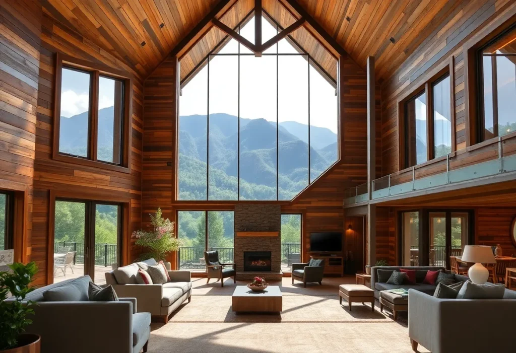 Honeymoon Cabins - Warm wooden interiors, soft plush textures, and breathtaking mountain vistas create a cozy and romantic atmosphere perfect for honeymooners.
