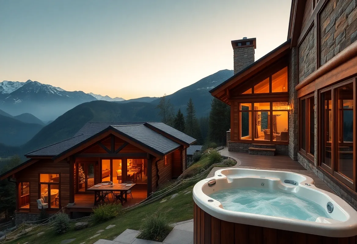 Cozy Romantic Cabins with Hot Tubs surrounded by nature.