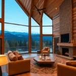 Soft, warm hues of wood blend with plush textures, evoking comfort and tranquility in Family Cabin Rentals surrounded by nature.