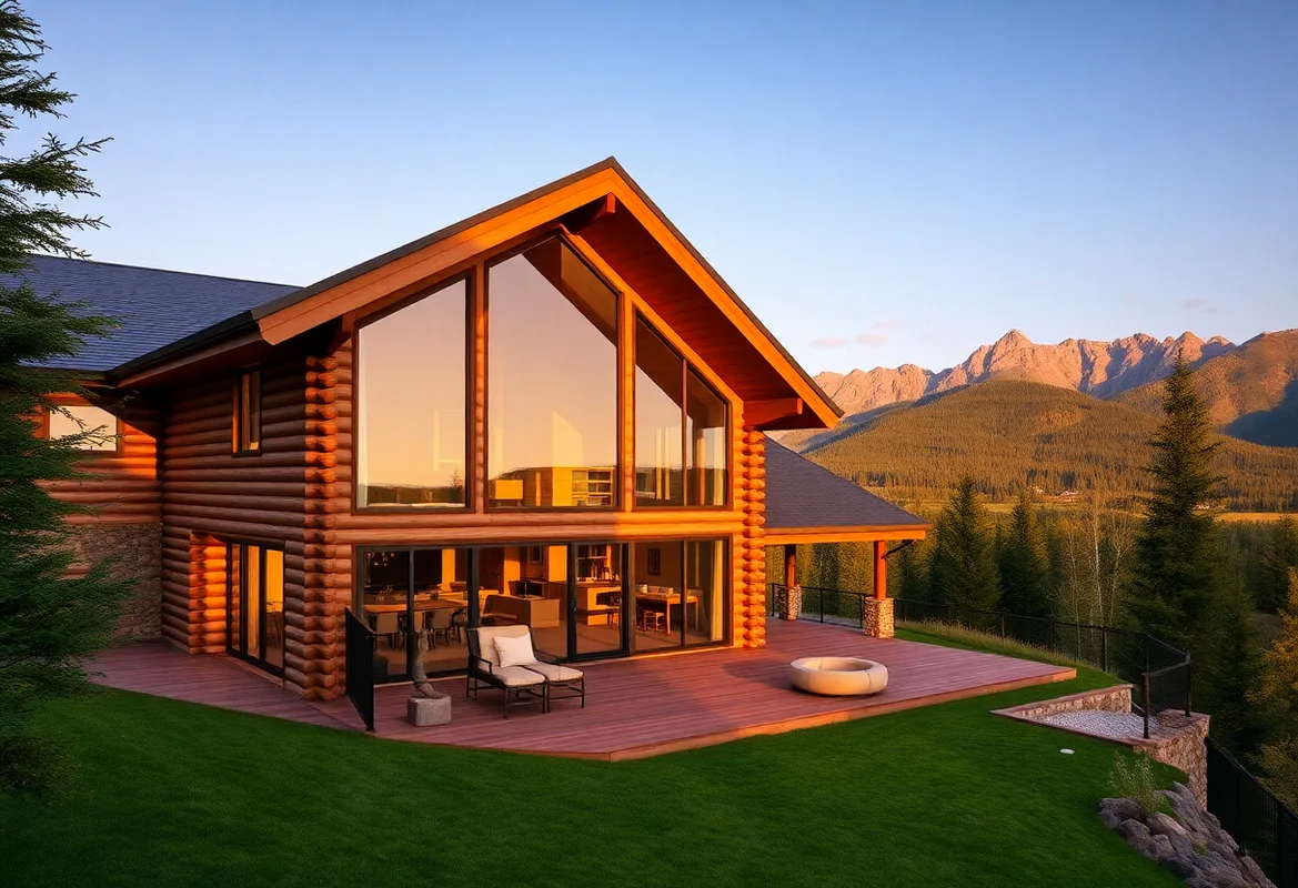 Scenic view of cabins in Tennessee overlooking lush mountains