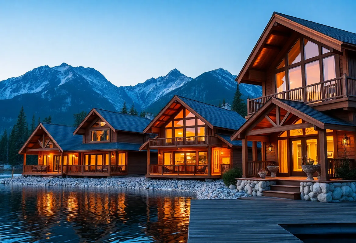 Family Cabin Rentals with stunning lakefront views and lush surroundings