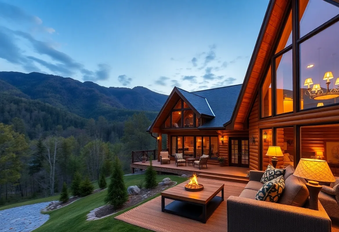 Cozy cabin rentals in Georgia surrounded by lush green trees