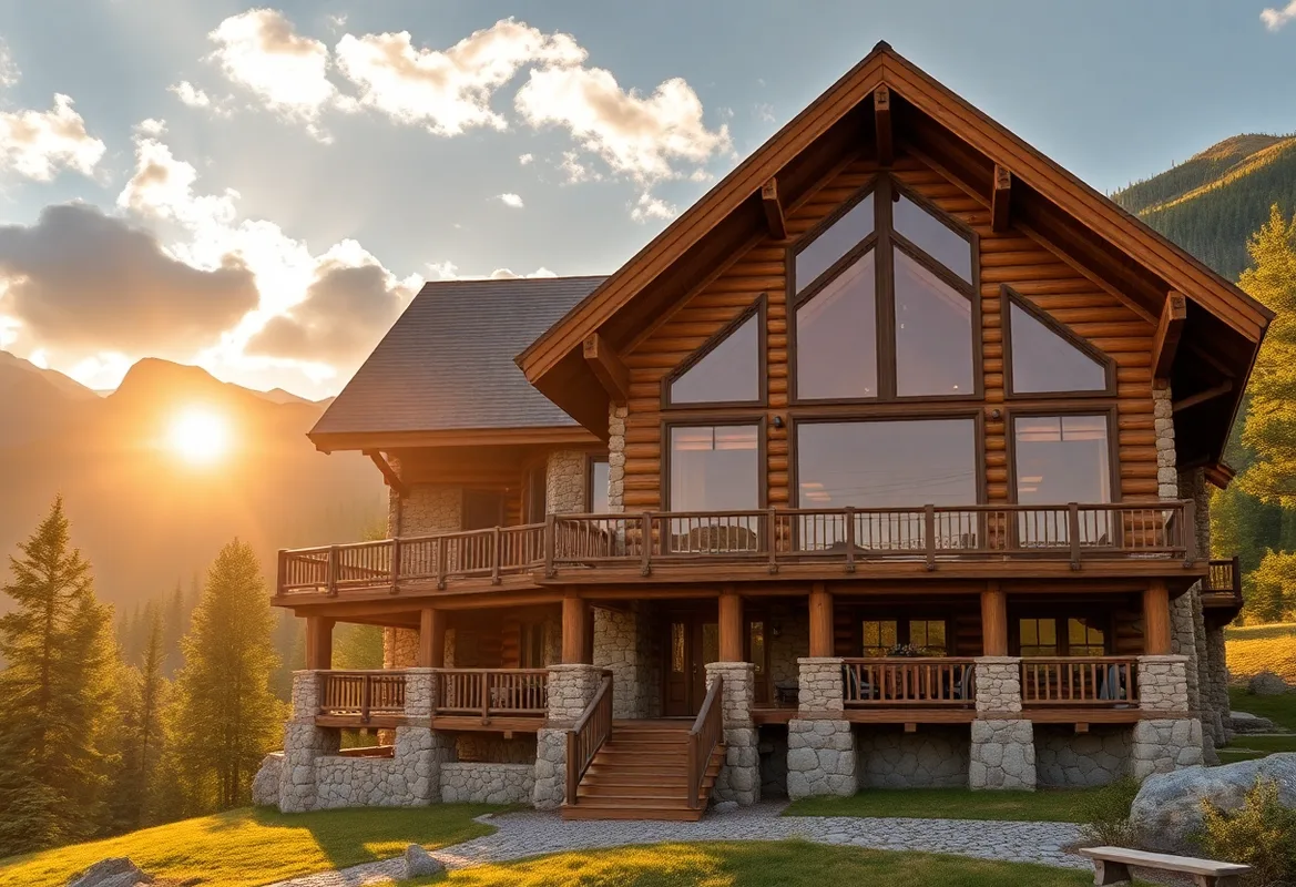 Cabin Rental Tips: Beautiful rustic cabin surrounded by lush trees.
