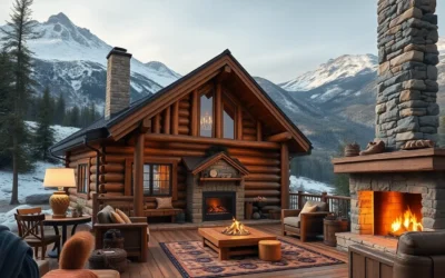 Cabin Packing Checklist - A cozy cabin scene filled with earthy tones, soft textures, and essential gear that evoke the spirit of adventure.