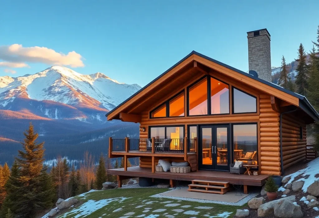Cabin Rental Tips - A cozy cabin surrounded by vibrant autumn leaves, inviting warmth, and soft textures, perfect for every seasonal getaway.