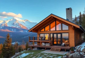 Cabin Rental Tips - A cozy cabin surrounded by vibrant autumn leaves, inviting warmth, and soft textures, perfect for every seasonal getaway.