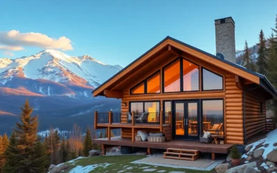 Cabin Rental Tips - A cozy cabin surrounded by vibrant autumn leaves, inviting warmth, and soft textures, perfect for every seasonal getaway.