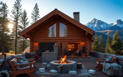 Cabin Packing Checklist - Rustic backpack filled with vibrant gear, soft blankets, and essential tools, evoking adventure and cozy comfort in the wilderness.